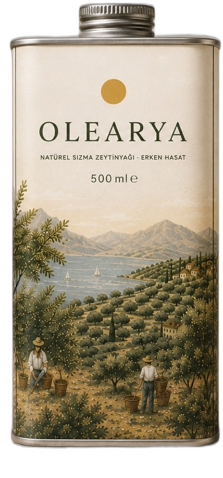 Olearya 500 ml dikdörtgen teneke